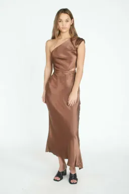 Bec & Bridge Cherry Delphine Asym Midi Dress Size 4 / AU 8  for rent on The Volte - image 1