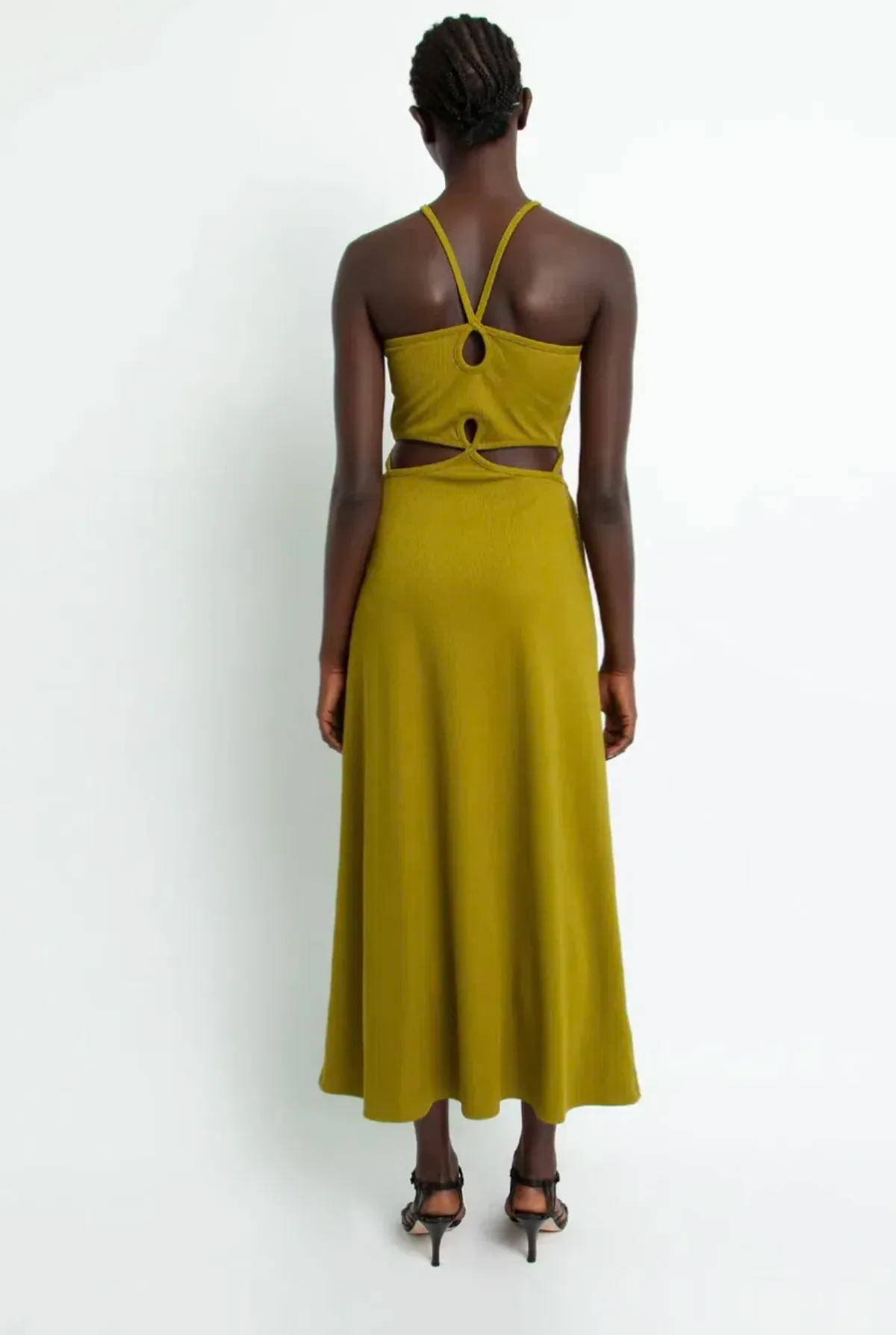 Christopher Esber Loophole Cutaway Sleeveless Midi Dress Green Size 8 - Image 3