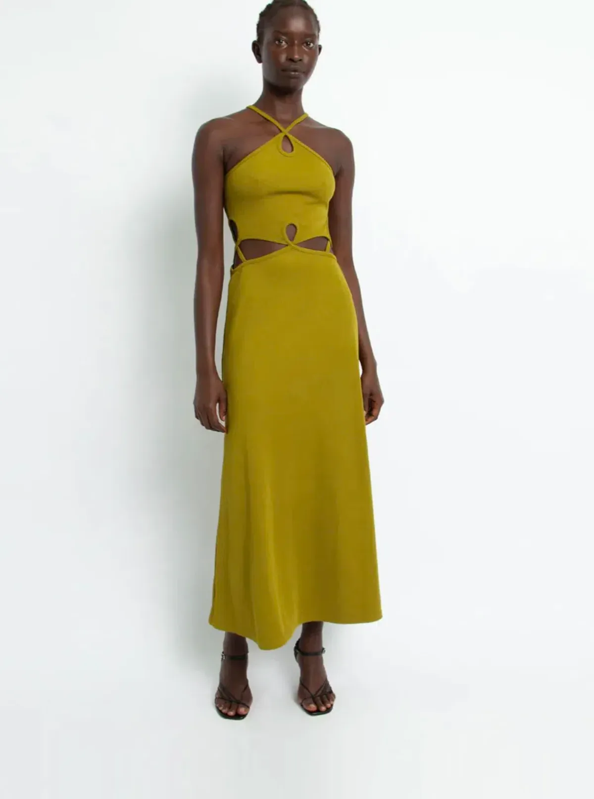 Christopher Esber Loophole Cutaway Sleeveless Midi Dress Green Size 8 - Image 1