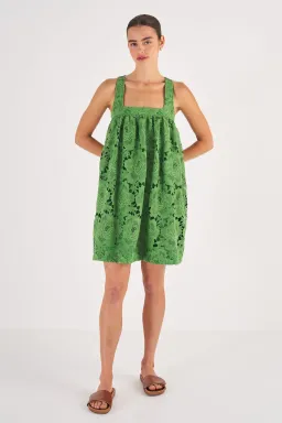 Oroton Lace Sun Dress in Garden Green Size 6 for rent on The Volte - image 1