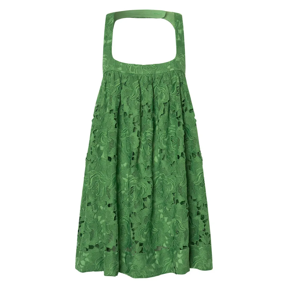 Oroton Lace Sun Dress in Garden Green Size 6  - Image 4