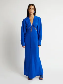 Christopher Esber Triquetra Front Tie Shirt Dress Blue Size 6 for rent on The Volte - image 1