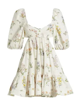 Zimmermann Jeannie Puff Sleeve Mini Dress Bouquet Floral Size 0P/Au 6 for rent on The Volte - image 3