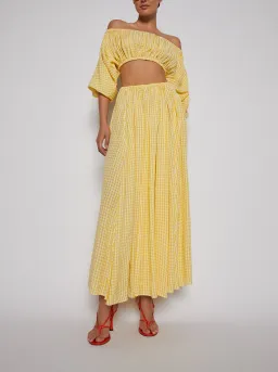 Scanlan Theodore Gingham Cut Out Dress Yellow Size 8 for rent on The Volte - image 4