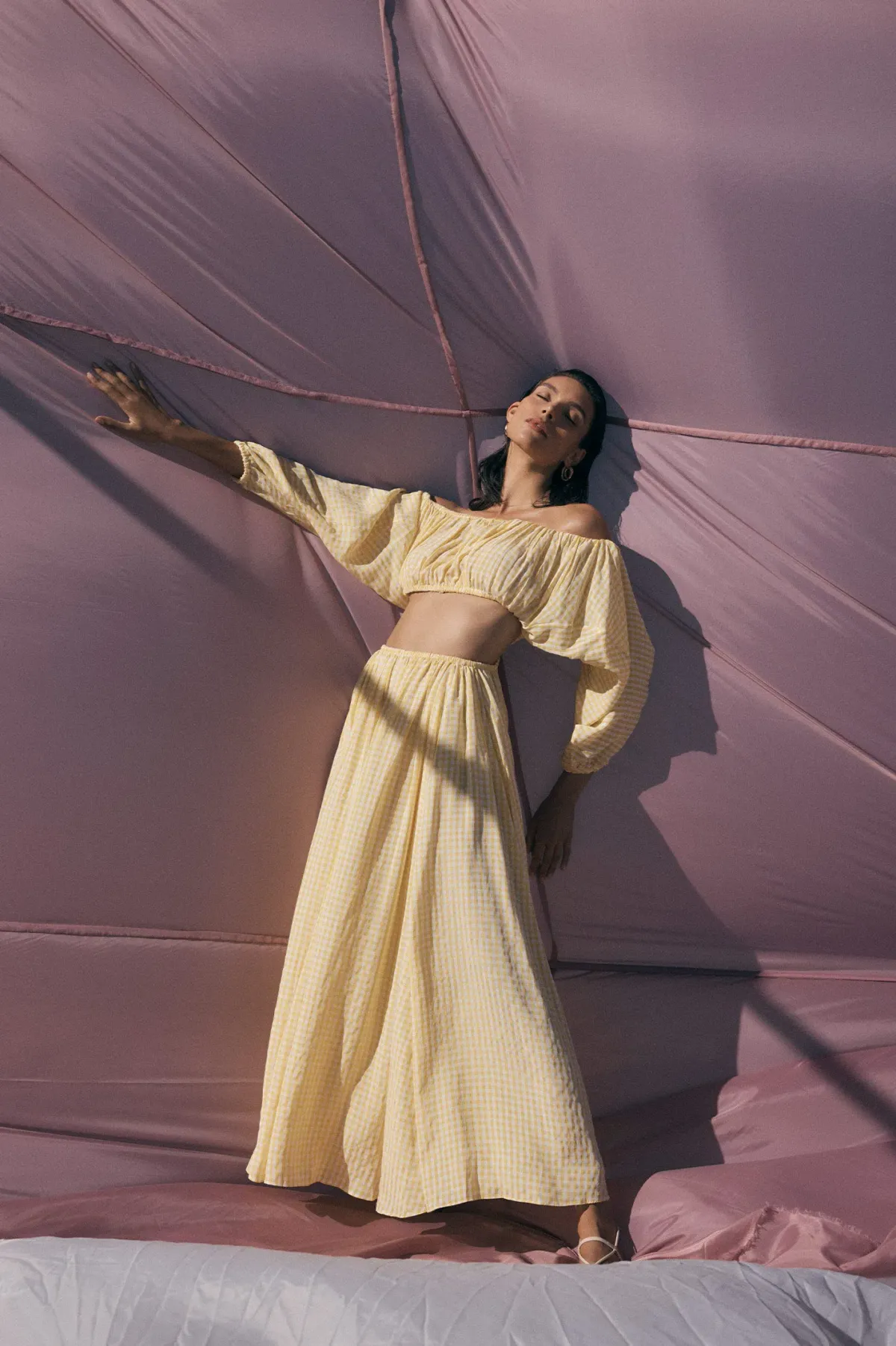 Scanlan Theodore Gingham Cut Out Dress Yellow Size 8 - Image 5