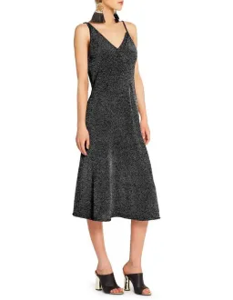Sass & Bide Liquid Metal Black Metallic Knit Dress Size L/AU 14 for rent on The Volte - image 1