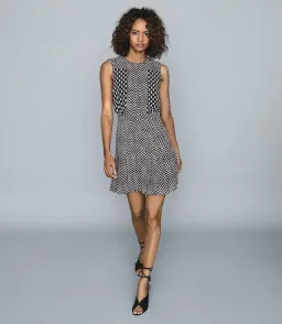 Reiss Nancy Mini Dress Black Print Size 8 for rent on The Volte - image 2