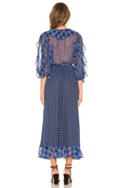 Tularosa Alicia Dress in Blue Check Size XL/AU 16 for rent on The Volte - image 2