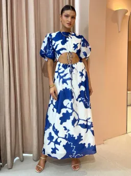 Sir the Label Vivi Frill Maxi Dress Blue Size 1 / AU 8 for rent on The Volte - image 1