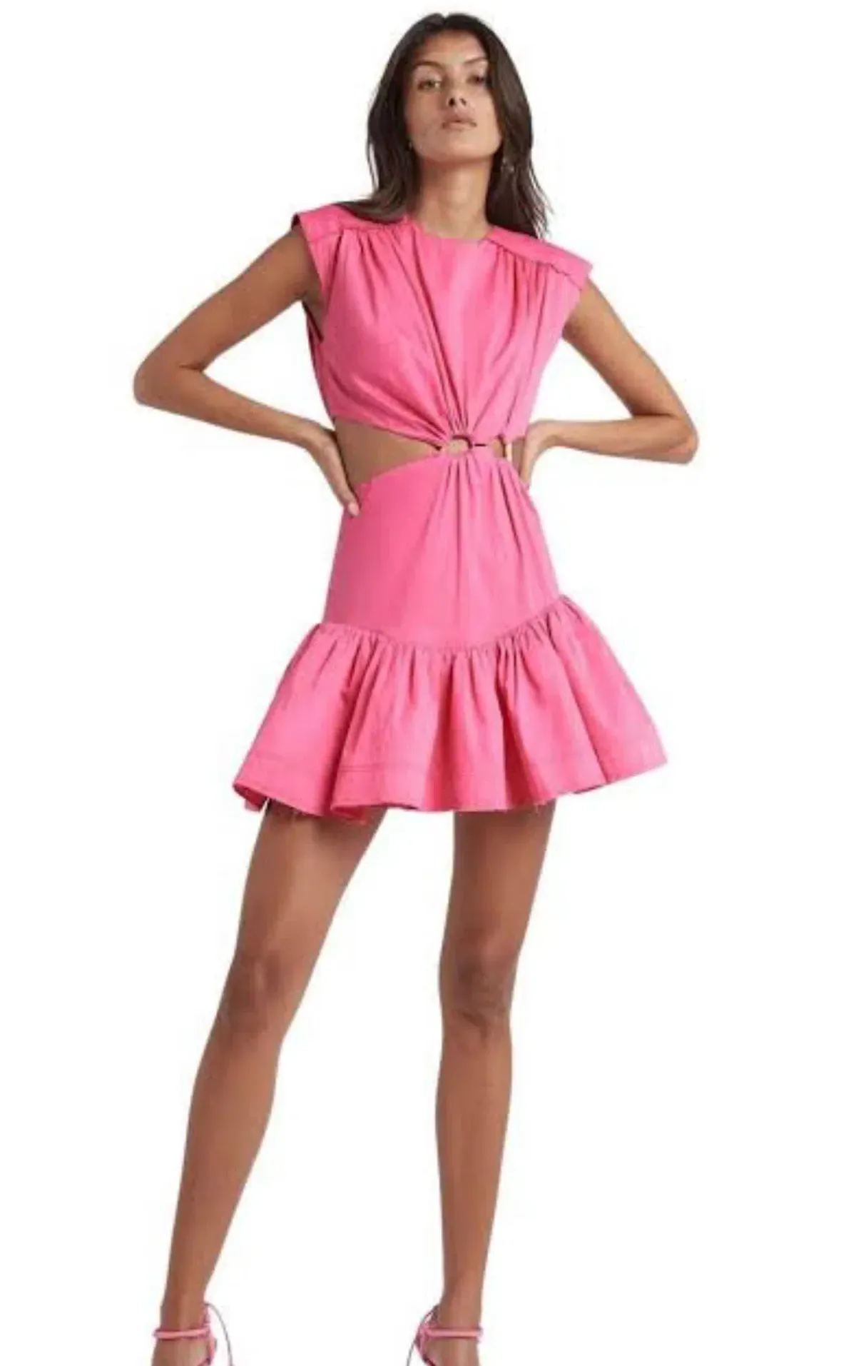 Aje Solstice Cut Out Ring Flip Mini Pink Size AU 10 - Image 1