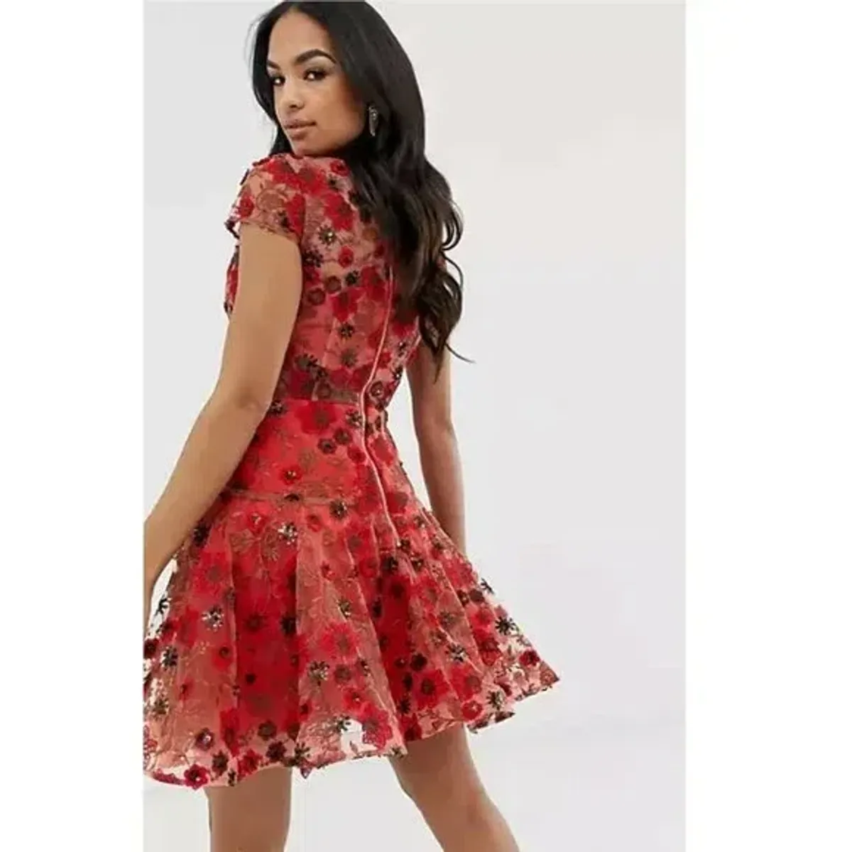 Bronx & Banco Della Rouge Embellished Mini Dress Red Size AU 6 - Image 3