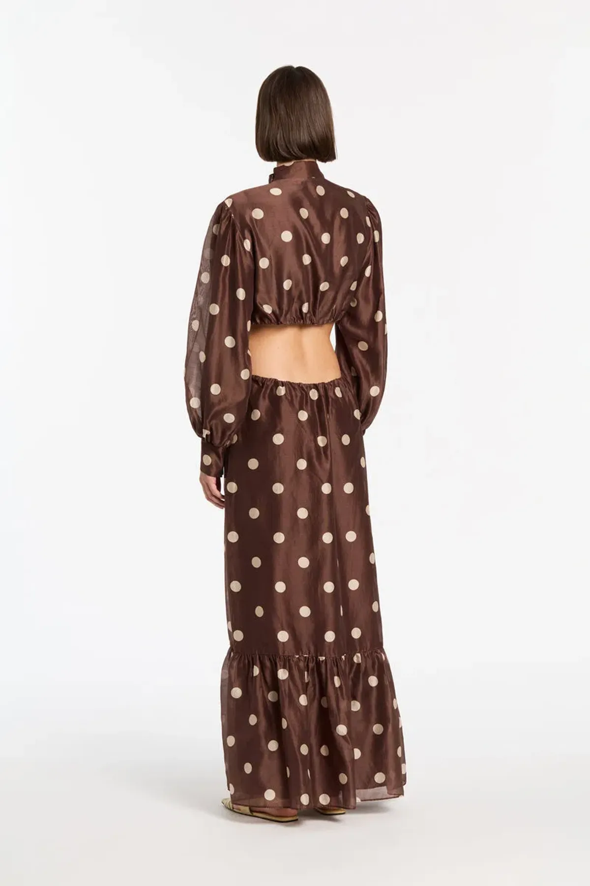 Sir The Label Vivi Long Sleeve Cut Out Maxi Dress Brown Size 0 / AU 6 - Image 2