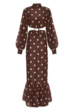 Sir The Label Vivi Long Sleeve Cut Out Maxi Dress Brown Size 0 / AU 6 for rent on The Volte - image 3