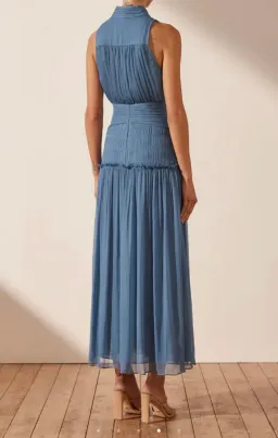 Shona Joy Noemi Sleeveless Button Up Midi Dress Ocean Size 10 / M for rent on The Volte - image 2