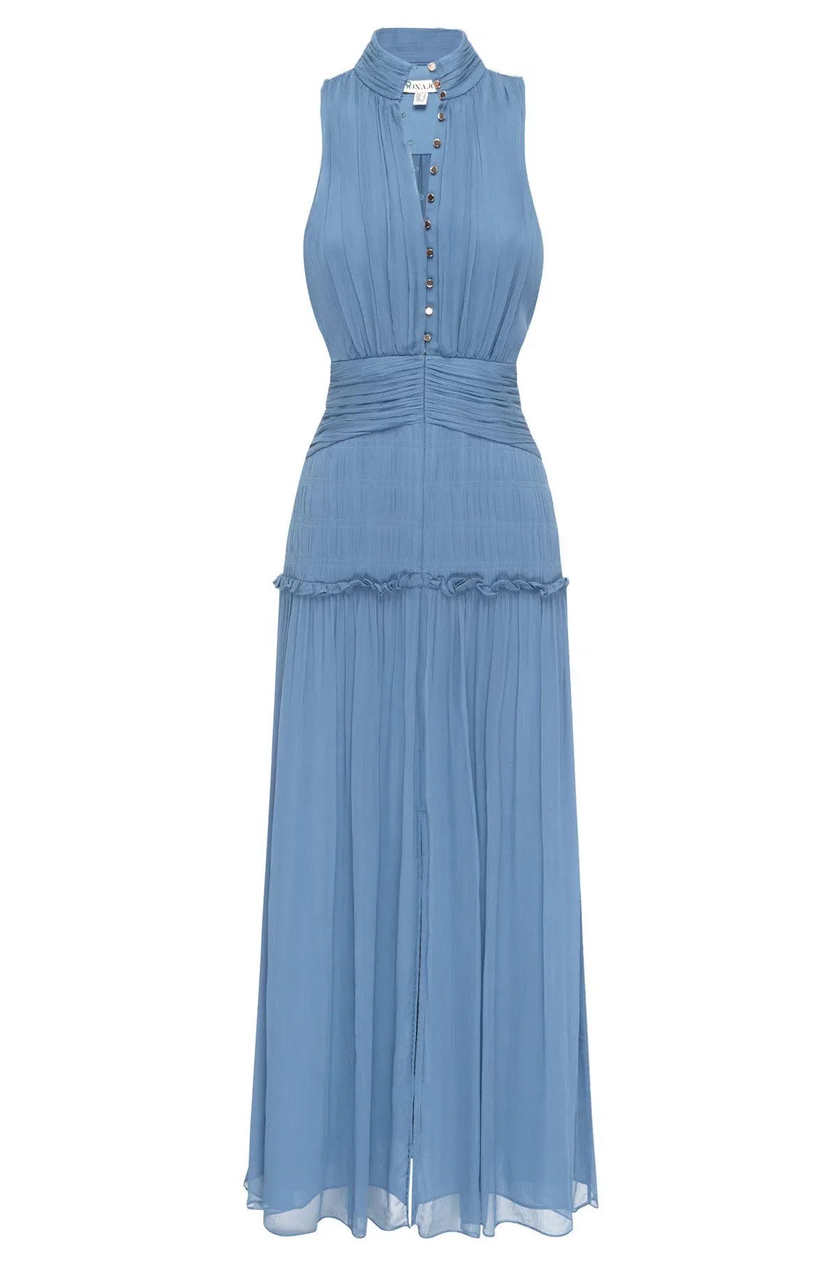 Shona Joy Noemi Sleeveless Button Up Midi Dress Ocean Size 10 / M - Image 3
