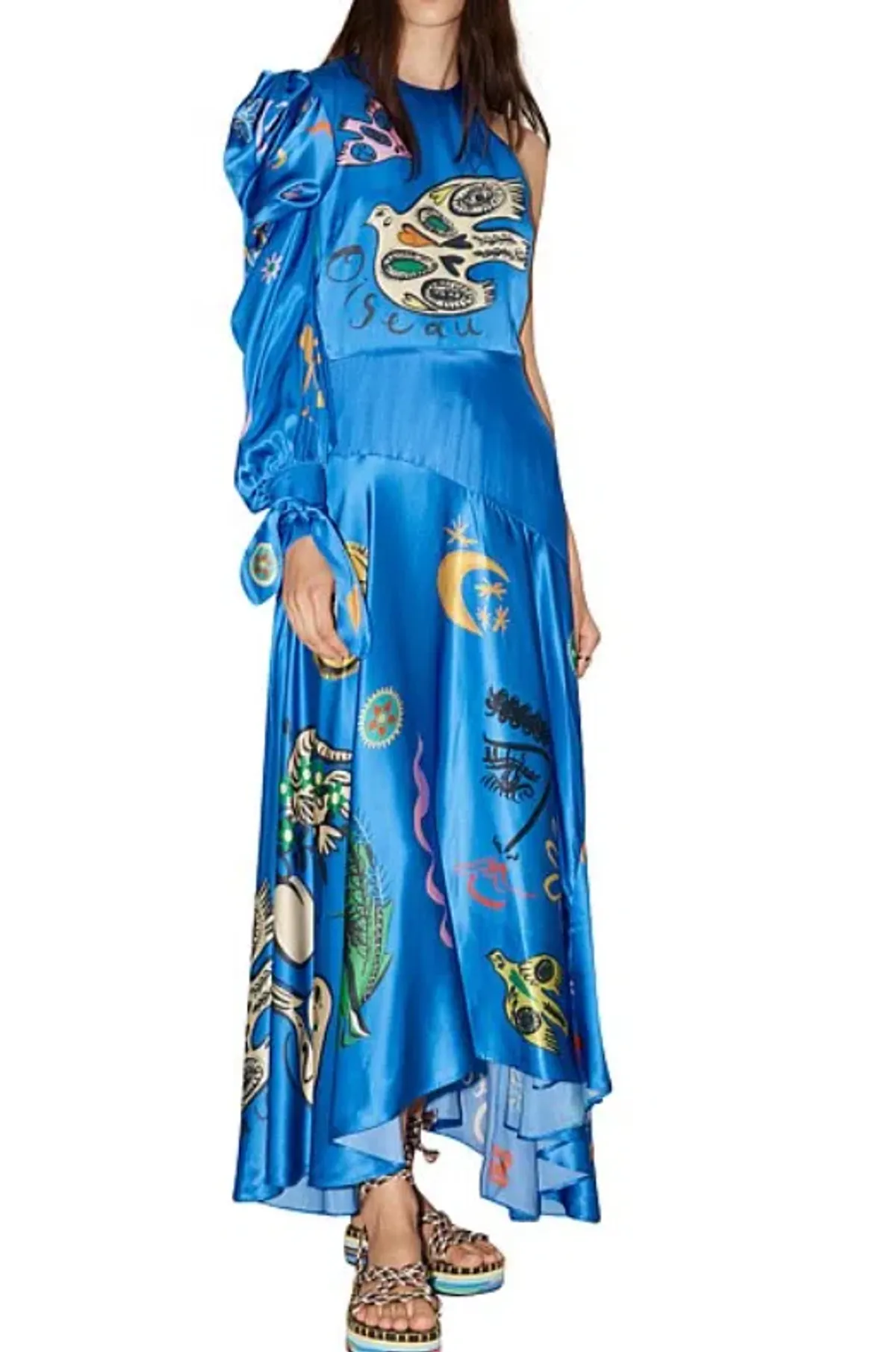 Alemais Soleil One Shoulder Midi Dress Blue Size 6 - Image 5