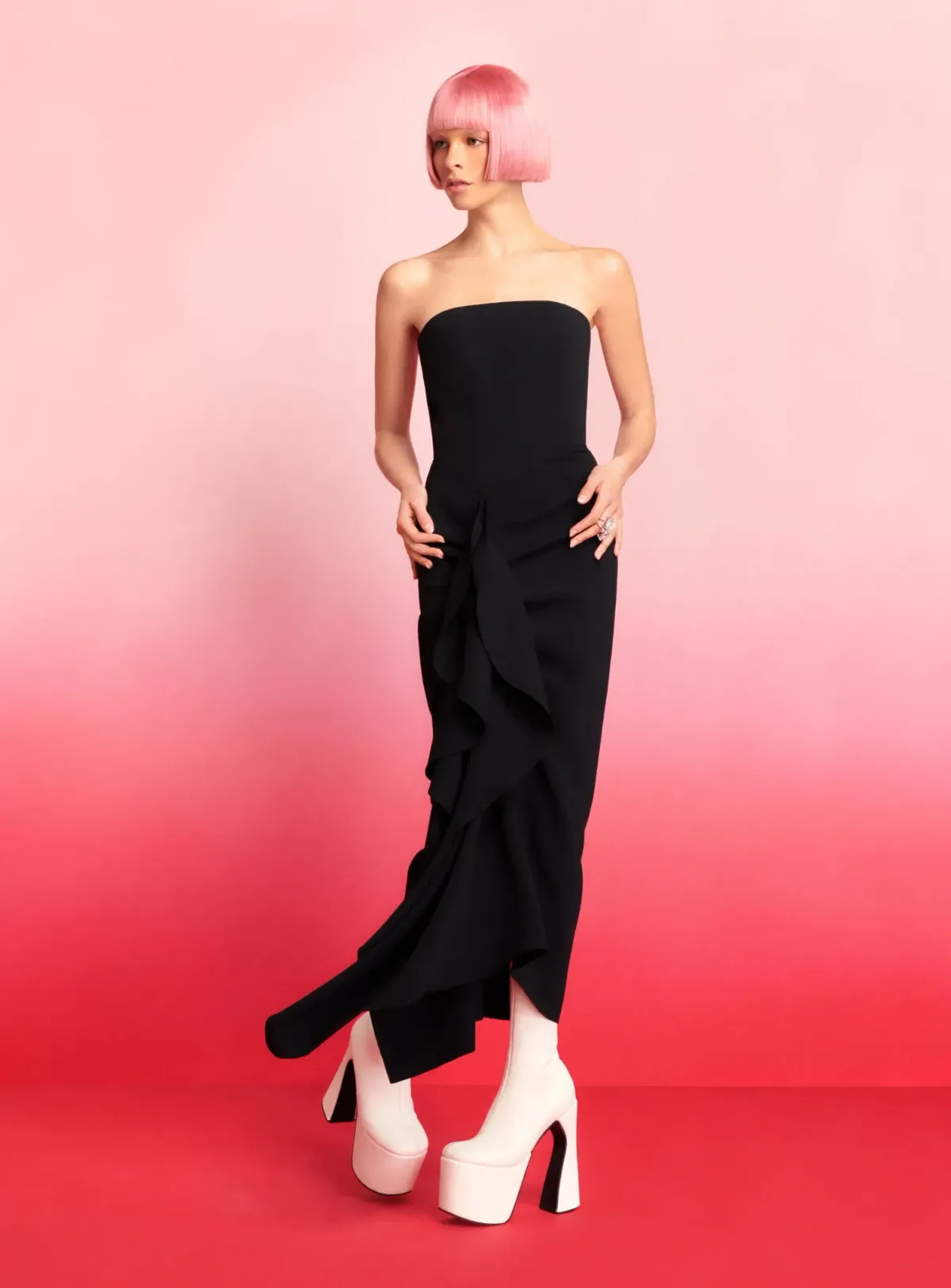 Solace London The Thalia Midi Dress Black Size 8 / S - Image 1