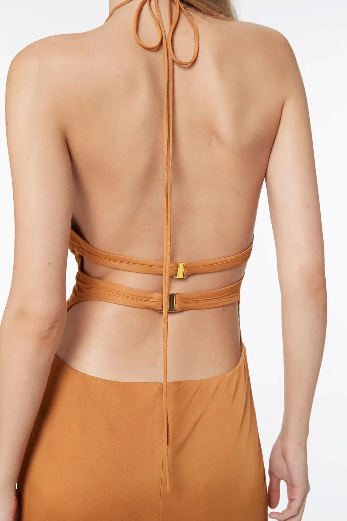 Manning Cartell Sunkissed Halter Dress Brown Size AU 6 - Image 4