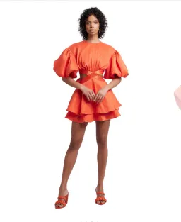 Aje Gracious Cut Out Mini in Saffron Red Size AU 6 for rent on The Volte - image 5