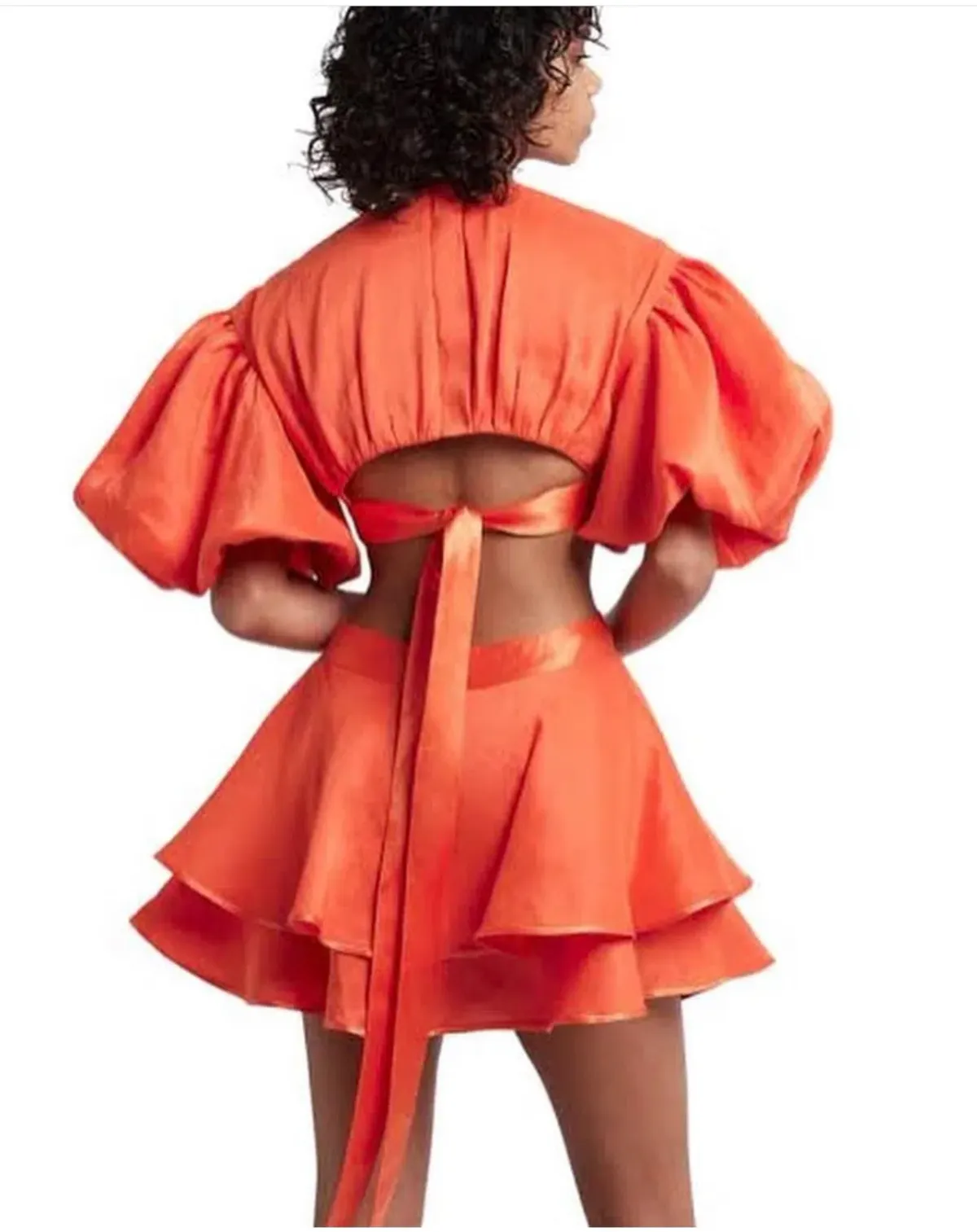 Aje Gracious Cut Out Mini in Saffron Red Size AU 6 - Image 2