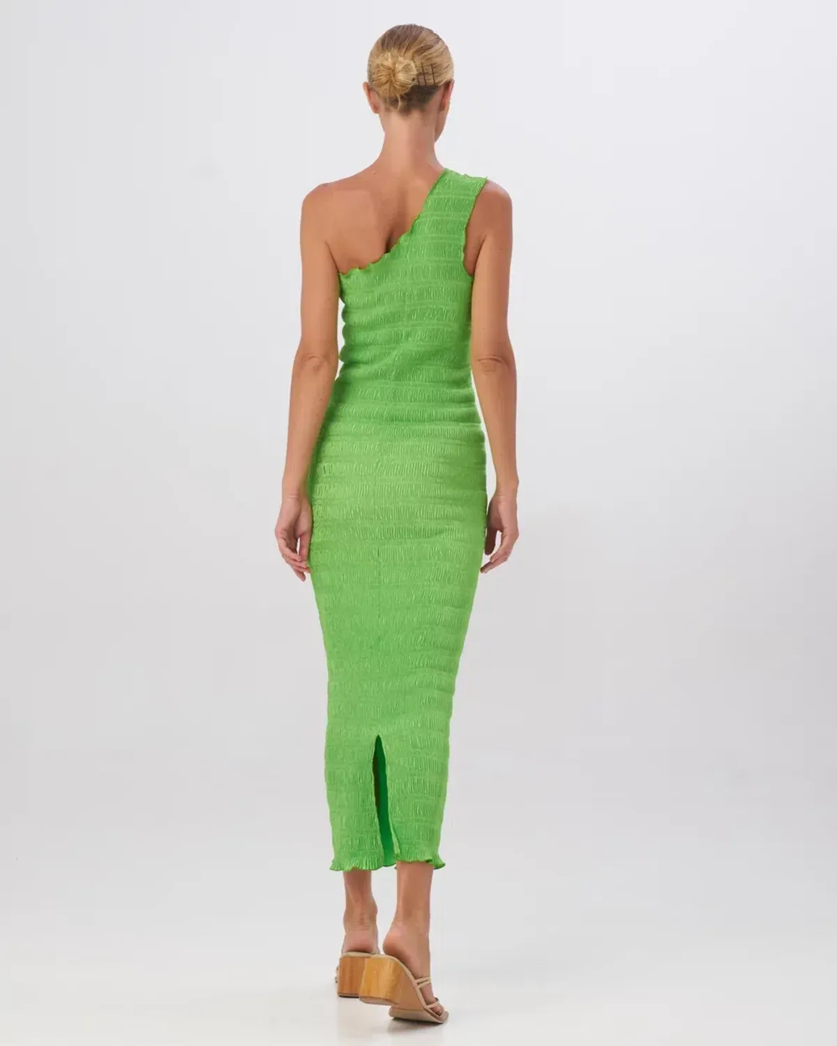 L'Idee Gigi Smocking Gown Neon Lime Green Size AU 8 - Image 2