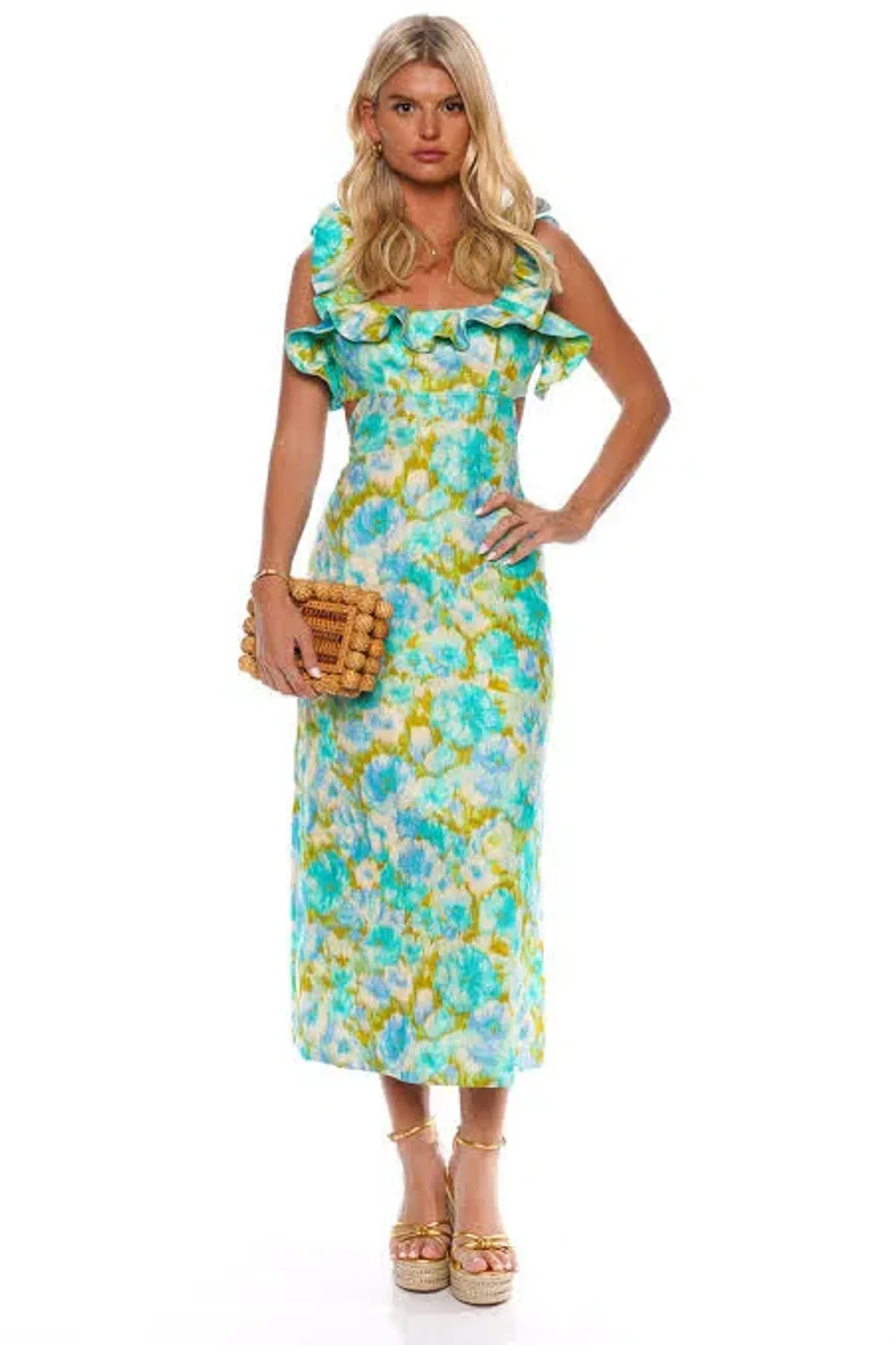 Zimmermann High Tide Frilled Midi Dress Floral Size 3 / Au 14 - Image 1