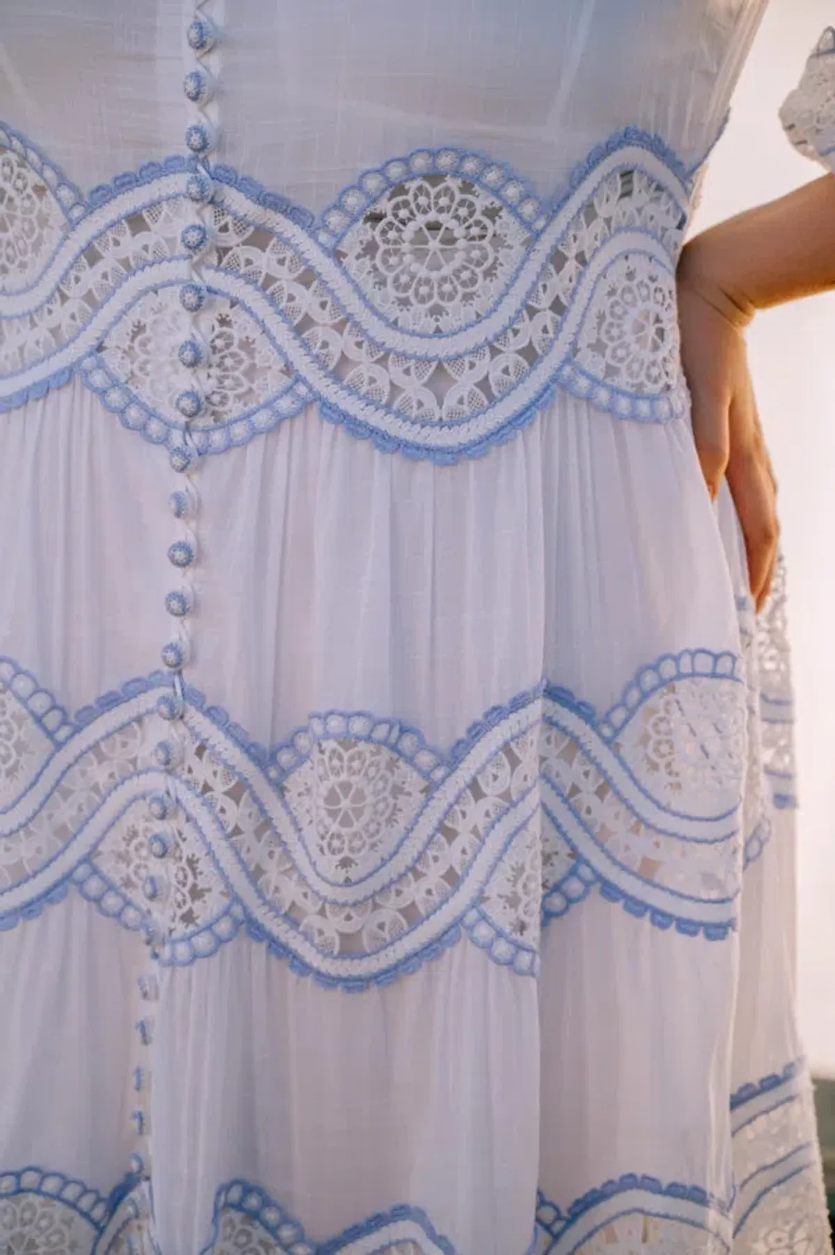 Zimmermann Cira Tiered Trimmed Dress White Size AU 16 - Image 3