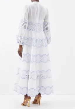 Zimmermann Cira Tiered Trimmed Dress White Size AU 16 for rent on The Volte - image 6