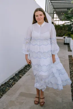 Zimmermann Cira Tiered Trimmed Dress White Size AU 16 for rent on The Volte - image 4