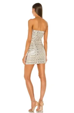 Retrofete Heather Dress Silver Gold Size 8 for rent on The Volte - image 3