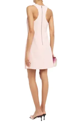Alice & Olivia Harmony Draped Crepe Mini Dress Blush Size 14 for rent on The Volte - image 2