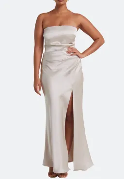 Bec & Bridge The Dreamer Strapless Maxi Dress in Sand Size 10 / M for rent on The Volte - image 1