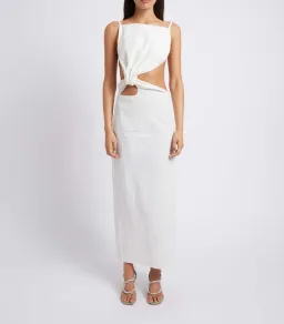 Christopher Esber Interlocked Ruched Dress White Size 8 / S for rent on The Volte - image 1