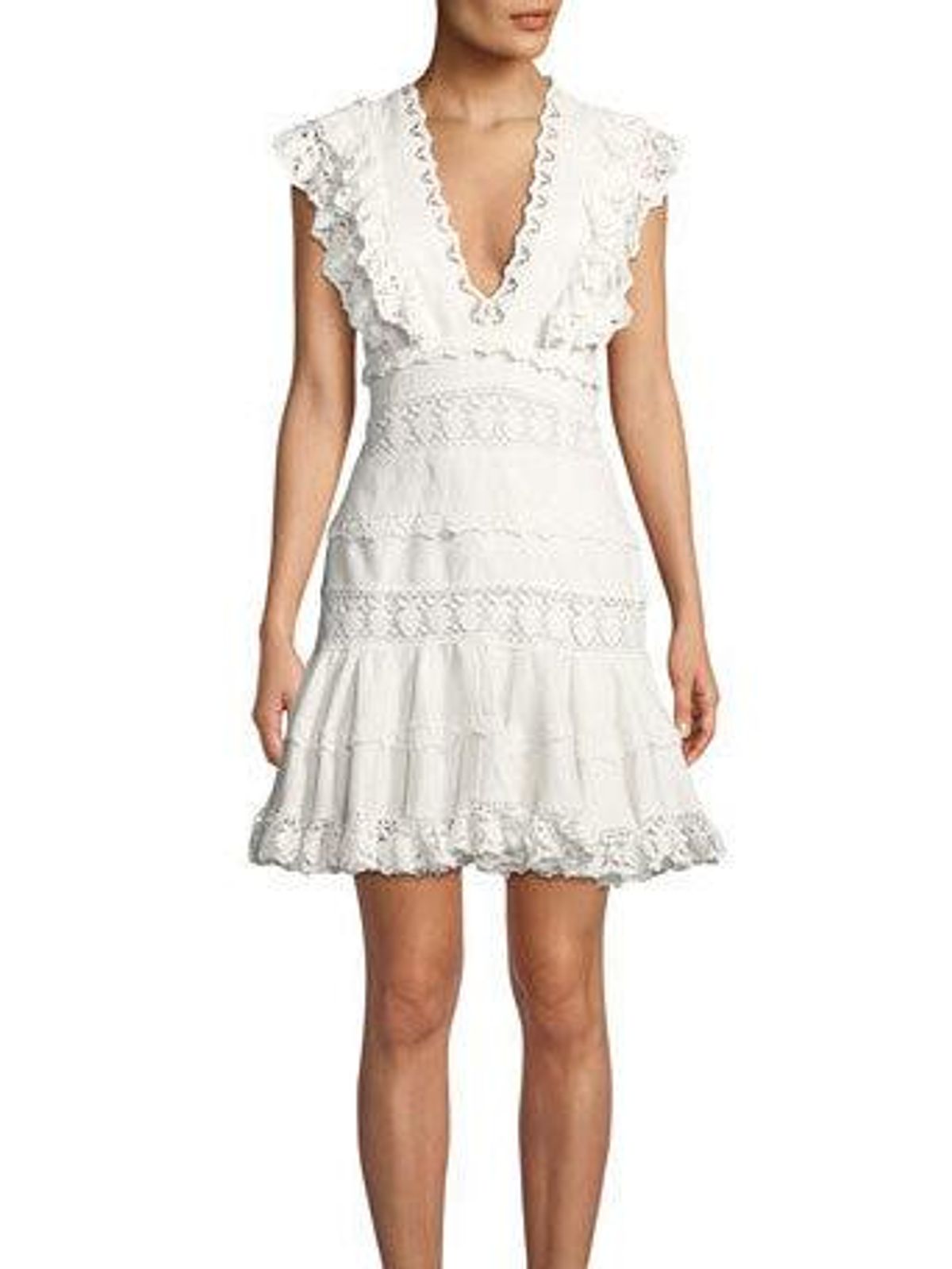 Zimmermann Wayfarer Paneled Flutter Mini Dress Ivory Size 8 - Image 2
