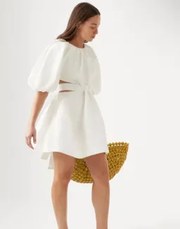 Aje Mimosa Cut Out Mini Dress Ivory Size 6 / XS for rent on The Volte - image 2