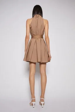 Scanlan Theodore Cotton Strapping Mini Dress Cashew Size 8 / S for rent on The Volte - image 2