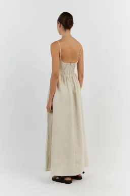 DISSH Sunny Natural Linen Midi Dress Beige Size 8 for rent on The Volte - image 3