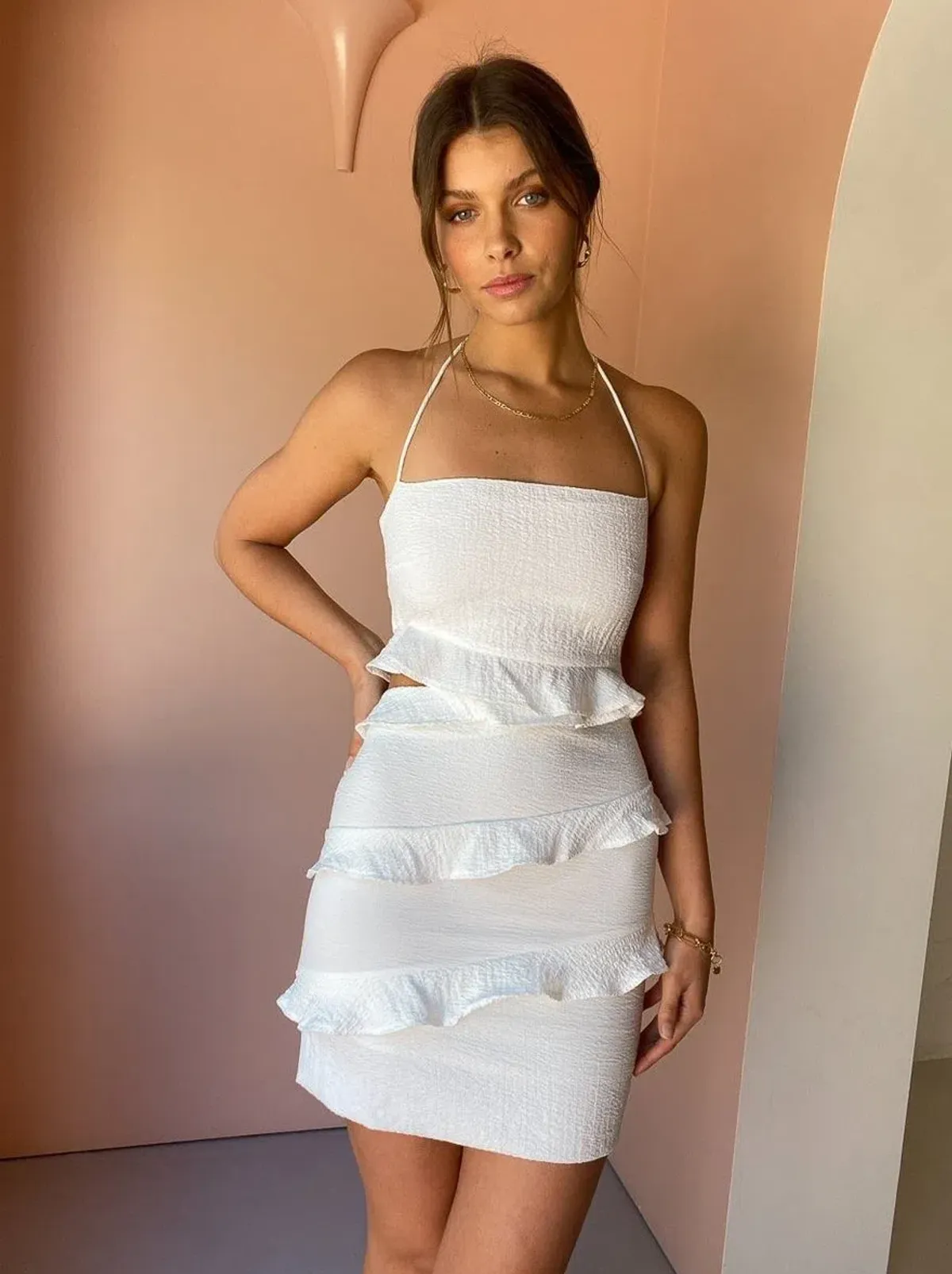 By Nicola Halo Mini Dress White Size 12 - Image 4