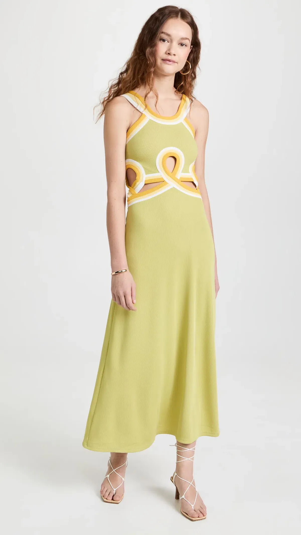 Christopher Esber Looped Verner Bind Dress Green Multi Size 8 - Image 2