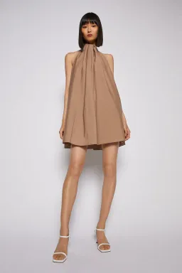 Scanlan Theodore Cotton Strapping Mini Dress in Cashew Brown Size 6 for rent on The Volte - image 4