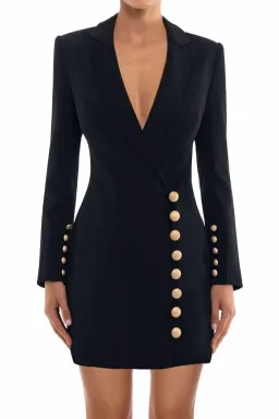 Misha Molly Blazer Dress Black Size 10 for rent on The Volte - image 1