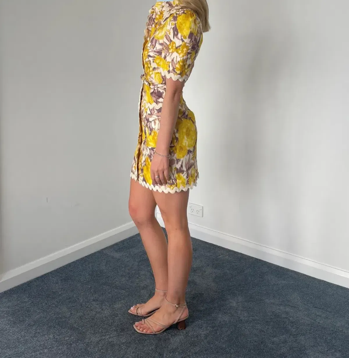 Zimmermann High Tide Ric Rac Mini Dress Floral Size 0 / Au 8 - Image 3