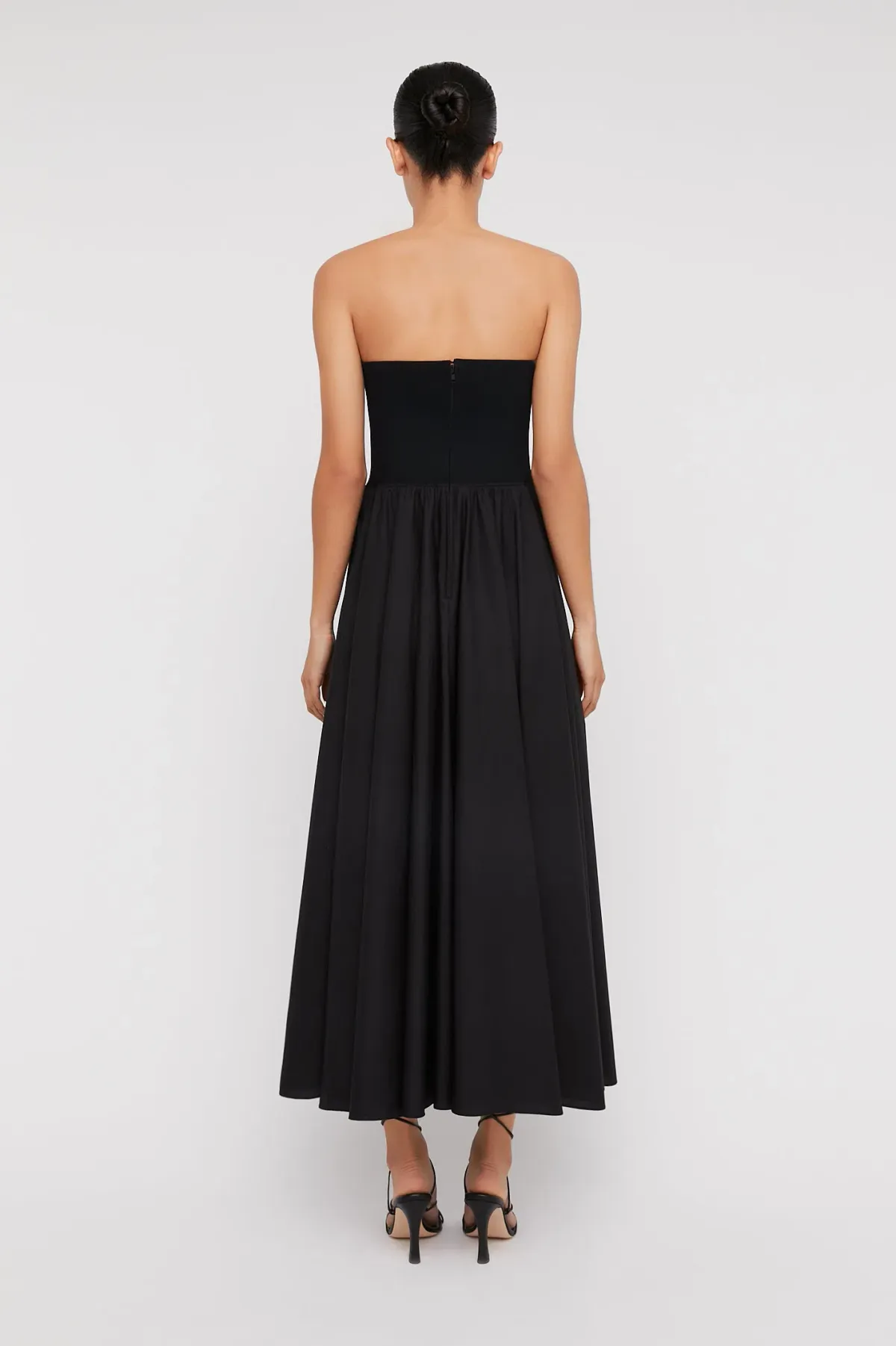 Scanlan Theodore Crepe Knit Cotton Strapless Dress Black Size 8  - Image 2