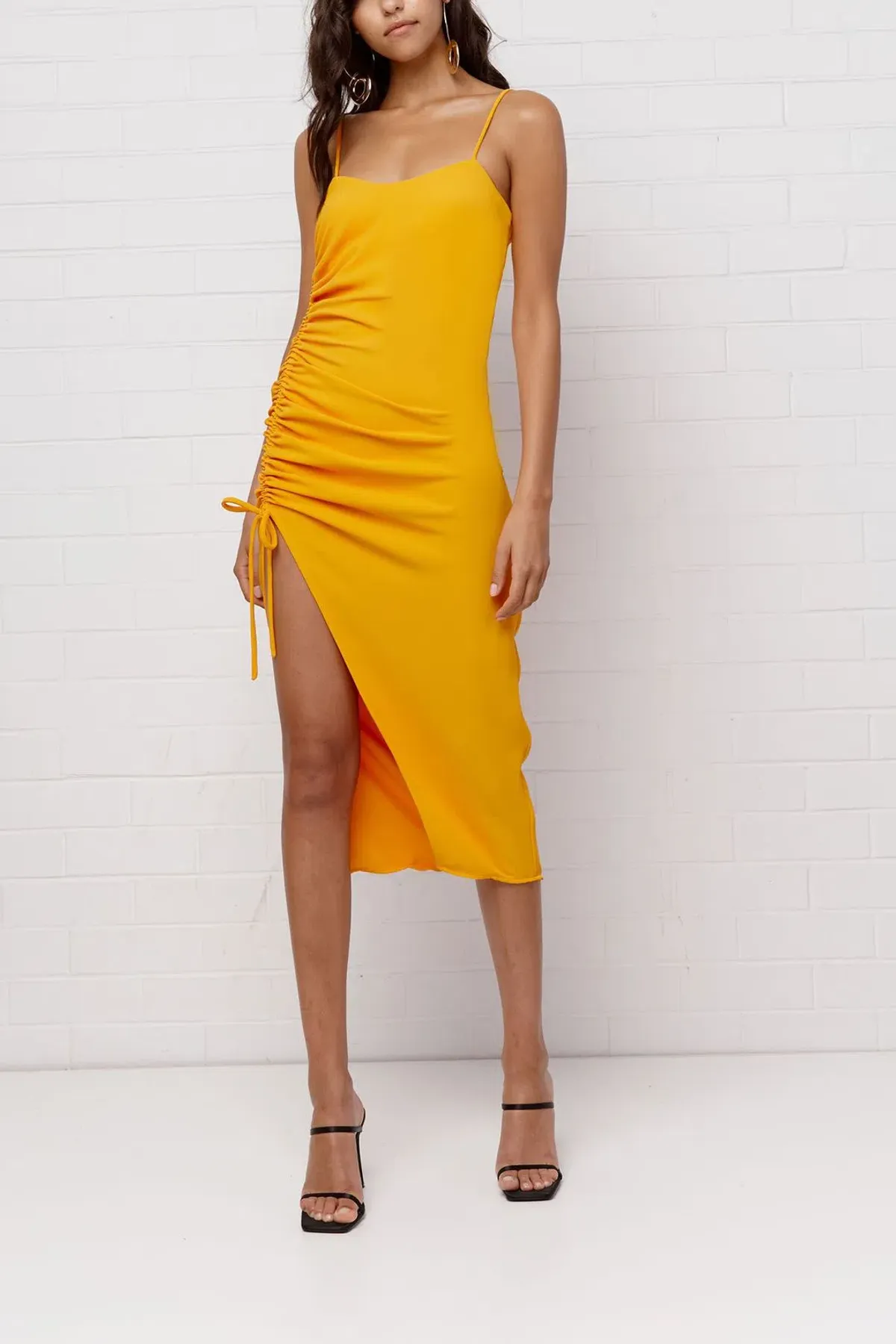 By Johnny Calypso Slice Slip Dress Orange Size 8 - Image 1