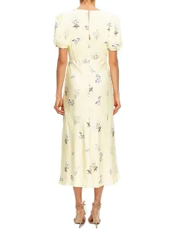 Self Portrait Yellow Vintage Floral Midi Dress Floral Size 10 for rent on The Volte - image 2