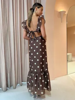 Sir the Label Vivi Frill Maxi Dress In Marlon Polka Dot Size 1 / AU 8 for rent on The Volte - image 2