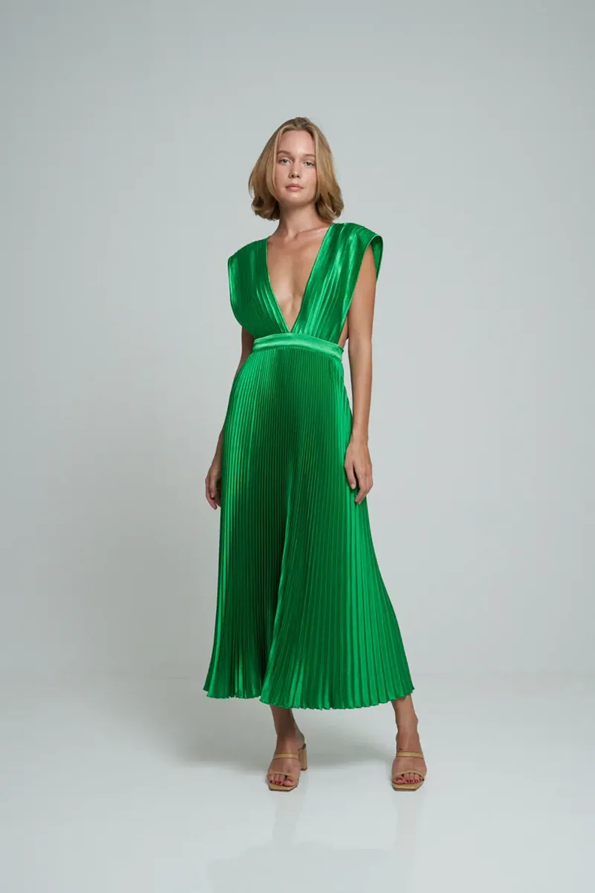 L'Idee Gala Gown In Bright Green Size 6  - Image 1