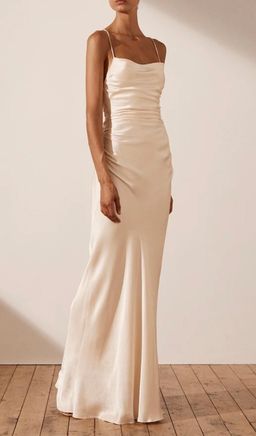 Shona Joy La Lune Lace Back Maxi Dress Cream Size 6 for rent on The Volte - image 2