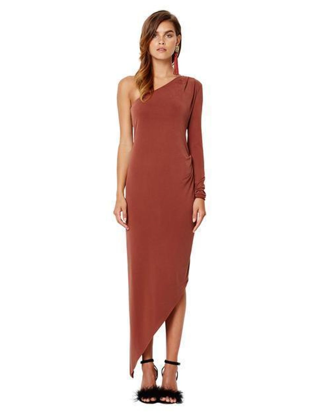 Bec & Bridge Audrey Asymm Dress Brown Size 10 - Image 1