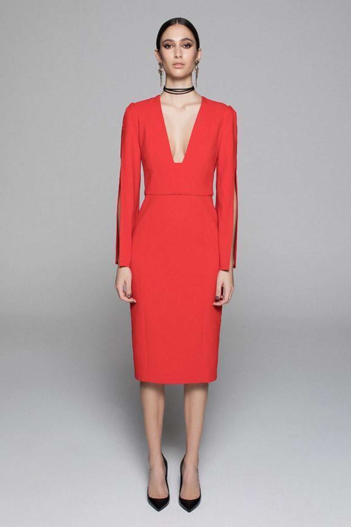 DEMKIW She Evolves Dress in Fire Red, Size 8 - Image 2